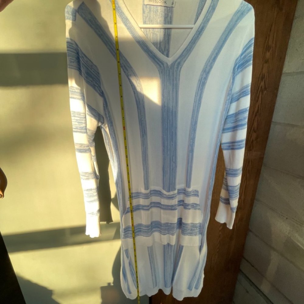 MISSLOOK Striped Tunic Sweater with Pockets - Picture 7 of 11